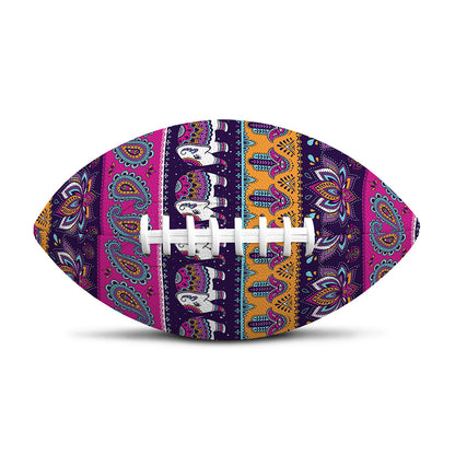 Paisley Elephant Hamsa Pattern Print Rugby Ball