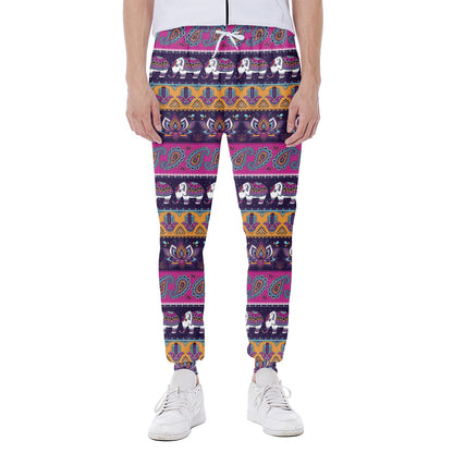 Paisley Elephant Hamsa Pattern Print Scuba Joggers