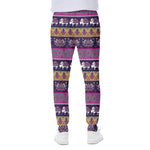 Paisley Elephant Hamsa Pattern Print Scuba Joggers