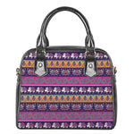 Paisley Elephant Hamsa Pattern Print Shoulder Handbag