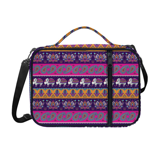 Paisley Elephant Hamsa Pattern Print Shoulder Strap Bible Bag