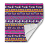 Paisley Elephant Hamsa Pattern Print Silk Bandana
