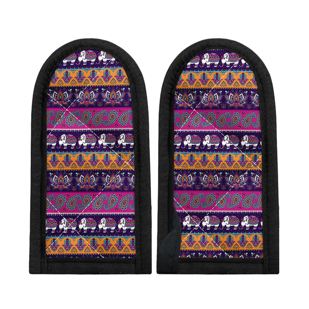 Paisley Elephant Hamsa Pattern Print Skillet Handle Cover