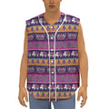 Paisley Elephant Hamsa Pattern Print Sleeveless Baseball Jersey