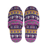 Paisley Elephant Hamsa Pattern Print Slippers