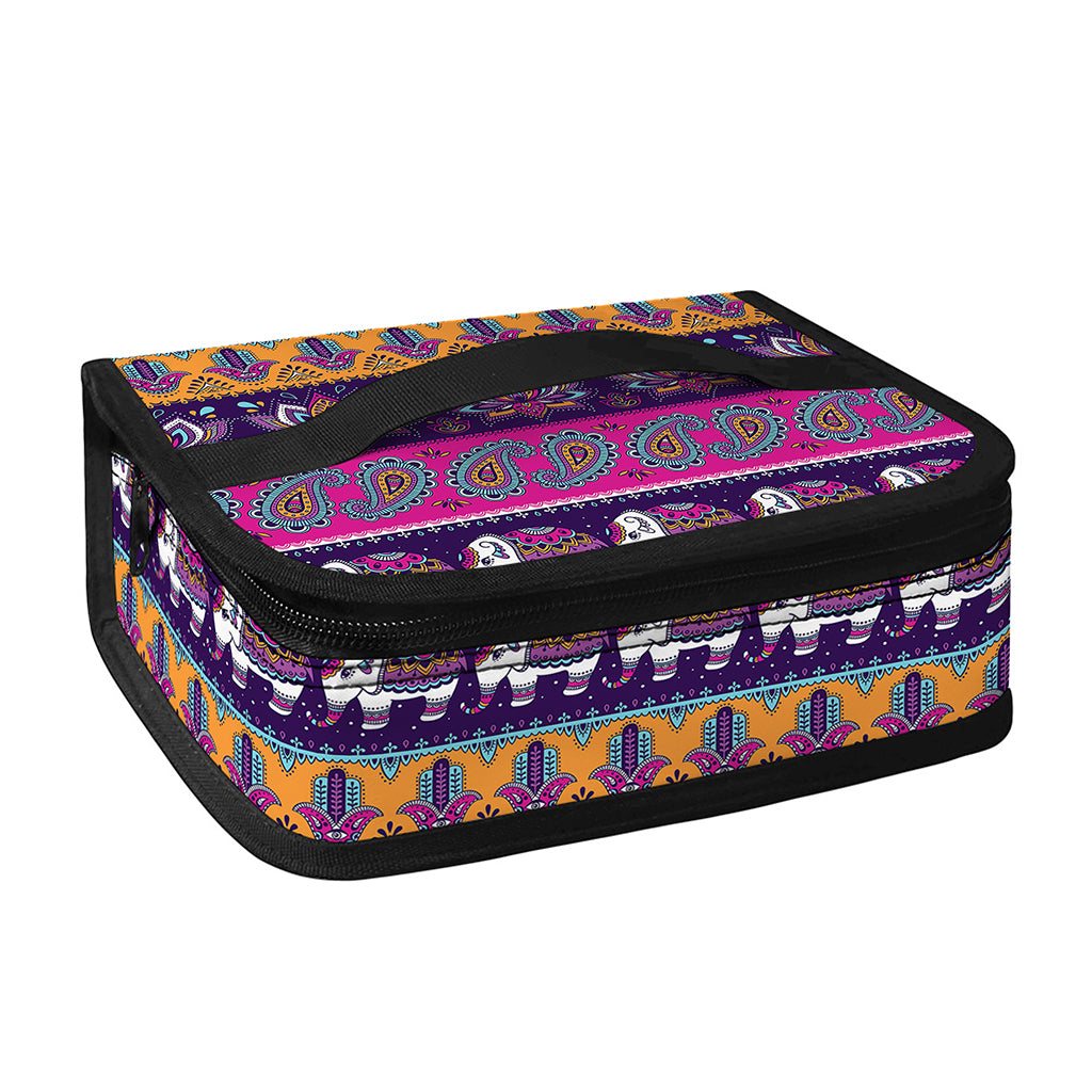 Paisley Elephant Hamsa Pattern Print Small Lunch Bag