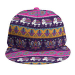 Paisley Elephant Hamsa Pattern Print Snapback Cap