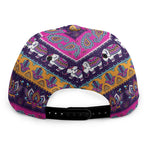 Paisley Elephant Hamsa Pattern Print Snapback Cap