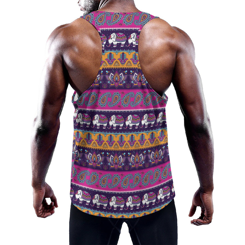Paisley Elephant Hamsa Pattern Print Training Tank Top