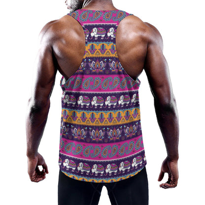 Paisley Elephant Hamsa Pattern Print Training Tank Top