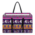 Paisley Elephant Hamsa Pattern Print Utility Tote Bag