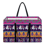 Paisley Elephant Hamsa Pattern Print Utility Tote Bag