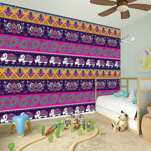 Paisley Elephant Hamsa Pattern Print Wall Sticker