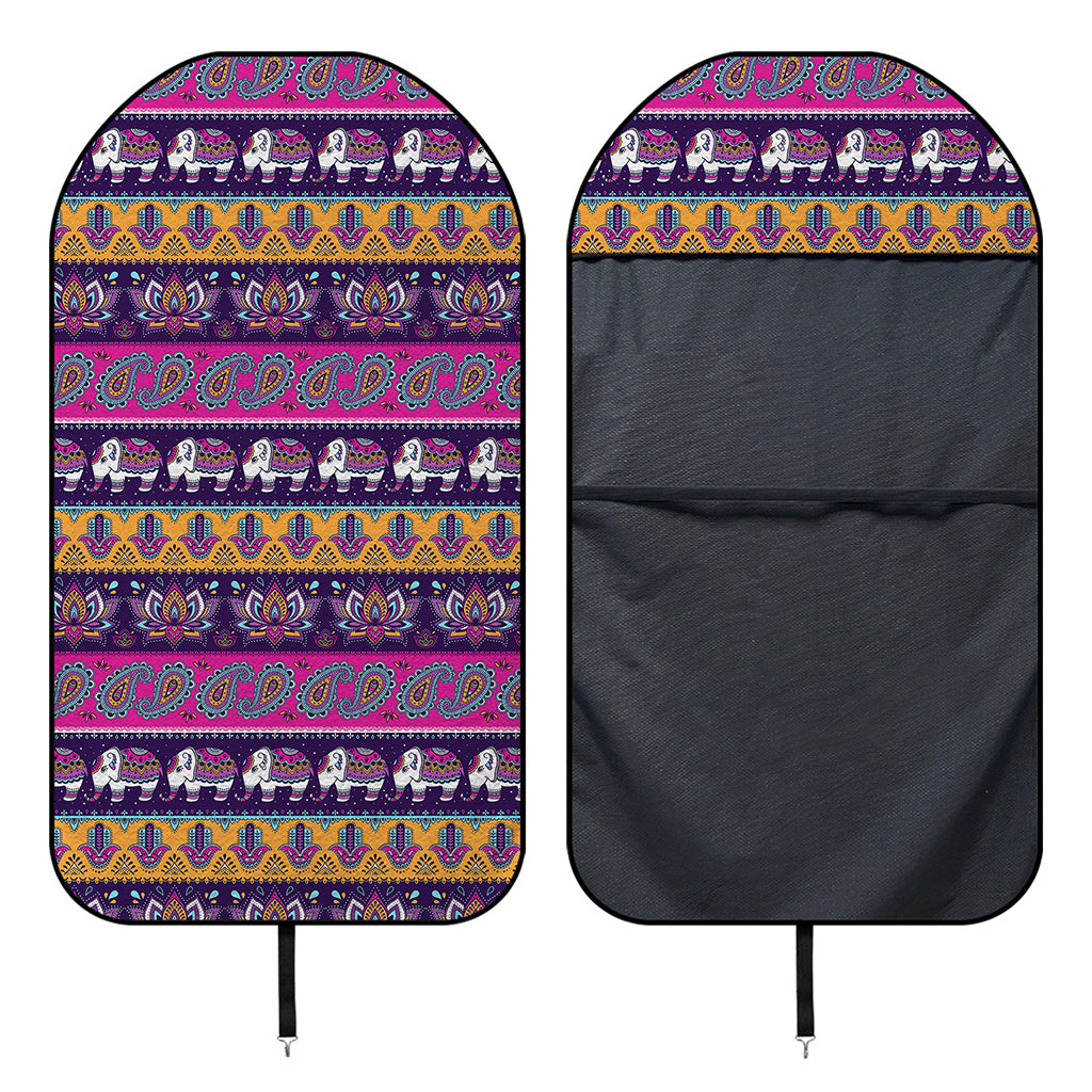 Paisley Elephant Hamsa Pattern Print Waterproof Car Seat Cover