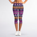 Paisley Elephant Hamsa Pattern Print Women's Capri Leggings