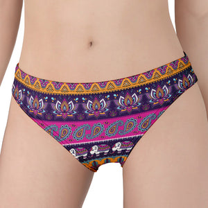 Paisley Elephant Hamsa Pattern Print Women's Panties