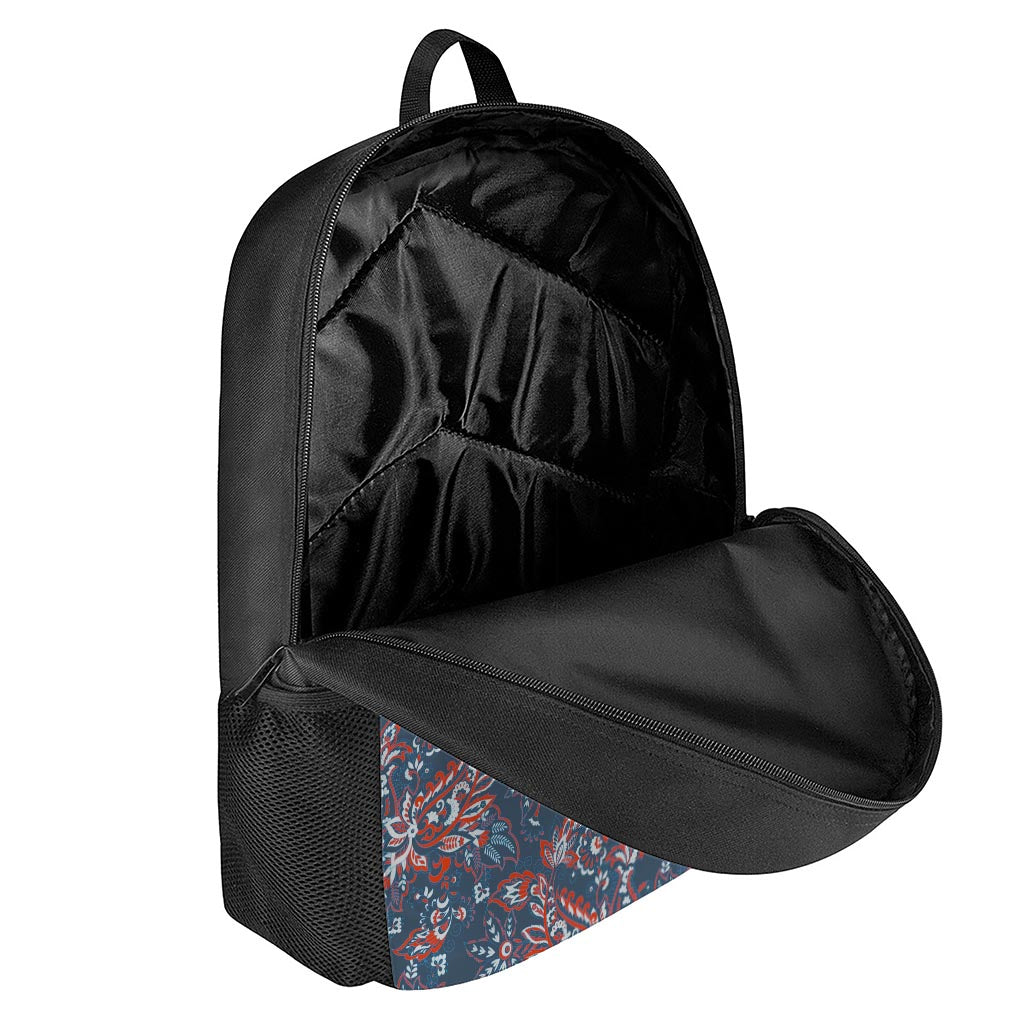 Paisley Floral Bohemian Pattern Print 17 Inch Backpack