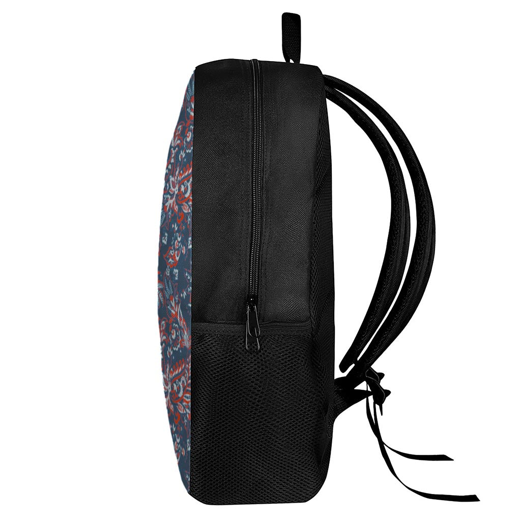 Paisley Floral Bohemian Pattern Print 17 Inch Backpack
