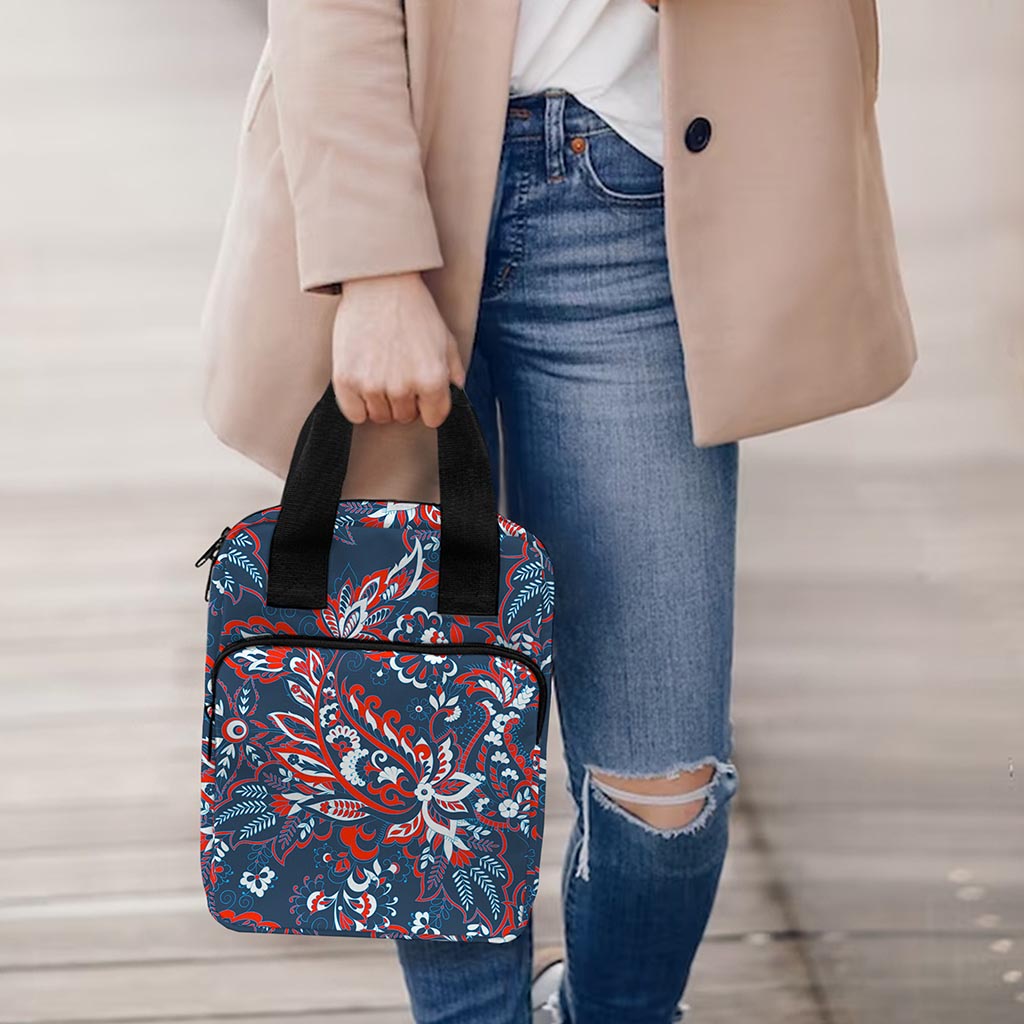 Paisley Floral Bohemian Pattern Print Bible Tote Bag