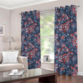 Paisley Floral Bohemian Pattern Print Dimout Grommet Curtains