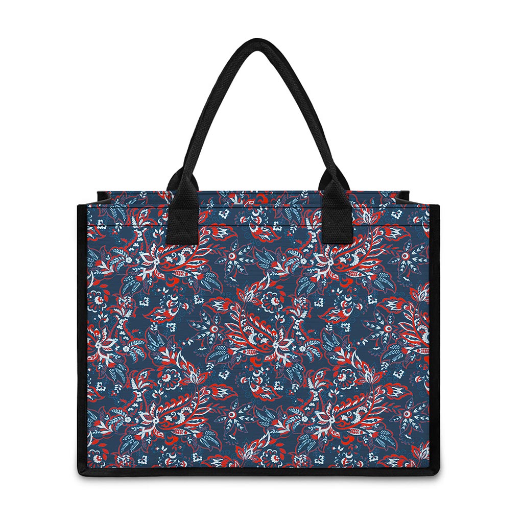 Paisley Floral Bohemian Pattern Print Canvas Tote Bag