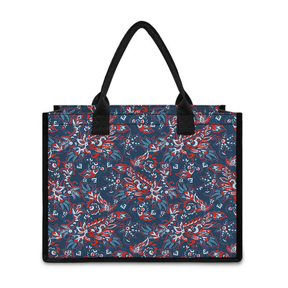 Paisley Floral Bohemian Pattern Print Canvas Tote Bag