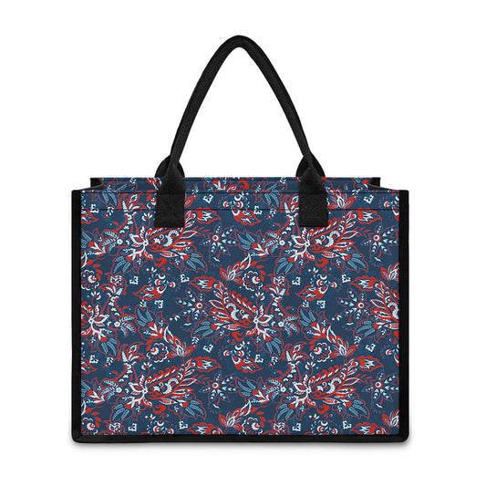 Paisley Floral Bohemian Pattern Print Canvas Tote Bag