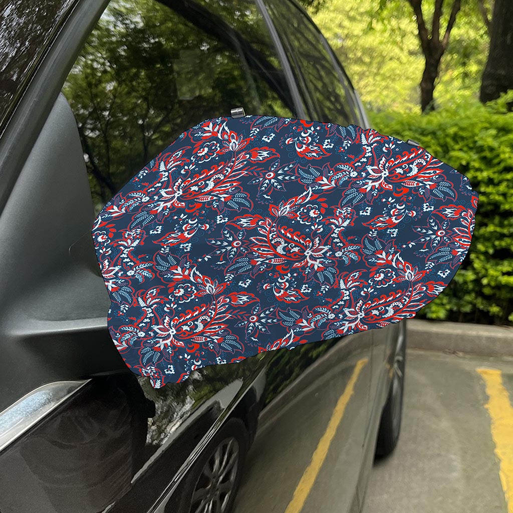 Paisley Floral Bohemian Pattern Print Car Side Mirror Covers