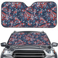 Paisley Floral Bohemian Pattern Print Car Windshield Sun Shade