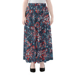 Paisley Floral Bohemian Pattern Print Chiffon Maxi Skirt