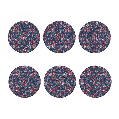 Paisley Floral Bohemian Pattern Print Coaster Set
