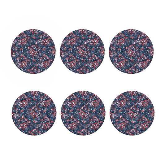 Paisley Floral Bohemian Pattern Print Coaster Set