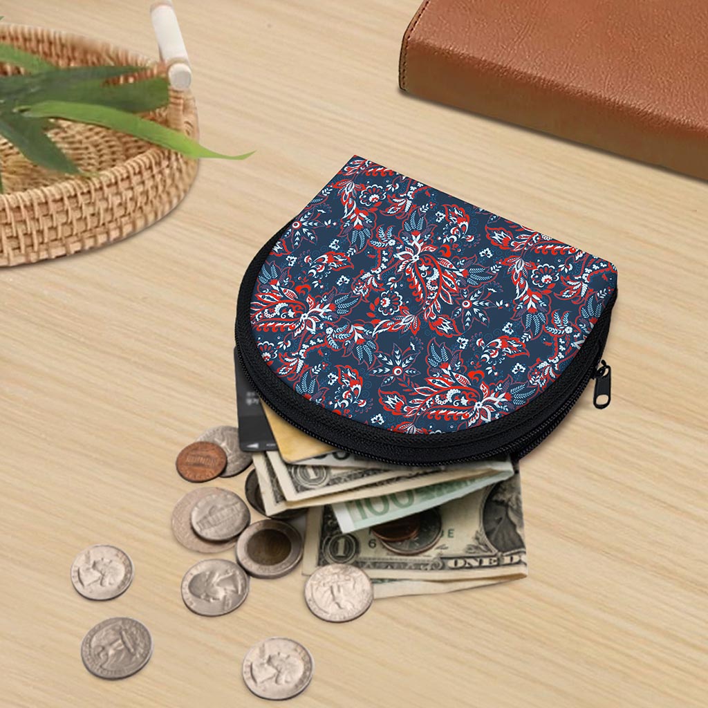 Paisley Floral Bohemian Pattern Print Coin Purse