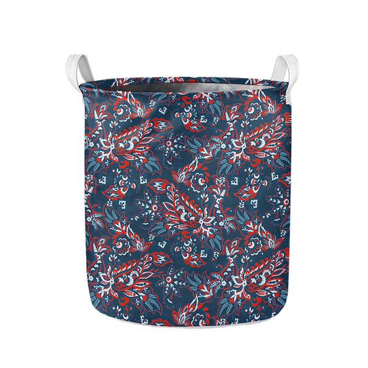 Paisley Floral Bohemian Pattern Print Collapsible Laundry Basket