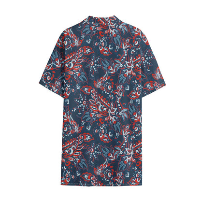 Paisley Floral Bohemian Pattern Print Cotton Hawaiian Shirt