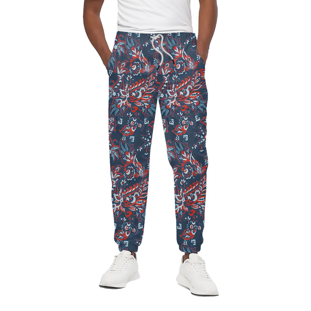 Paisley Floral Bohemian Pattern Print Cotton Pants