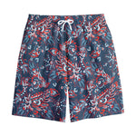 Paisley Floral Bohemian Pattern Print Cotton Shorts