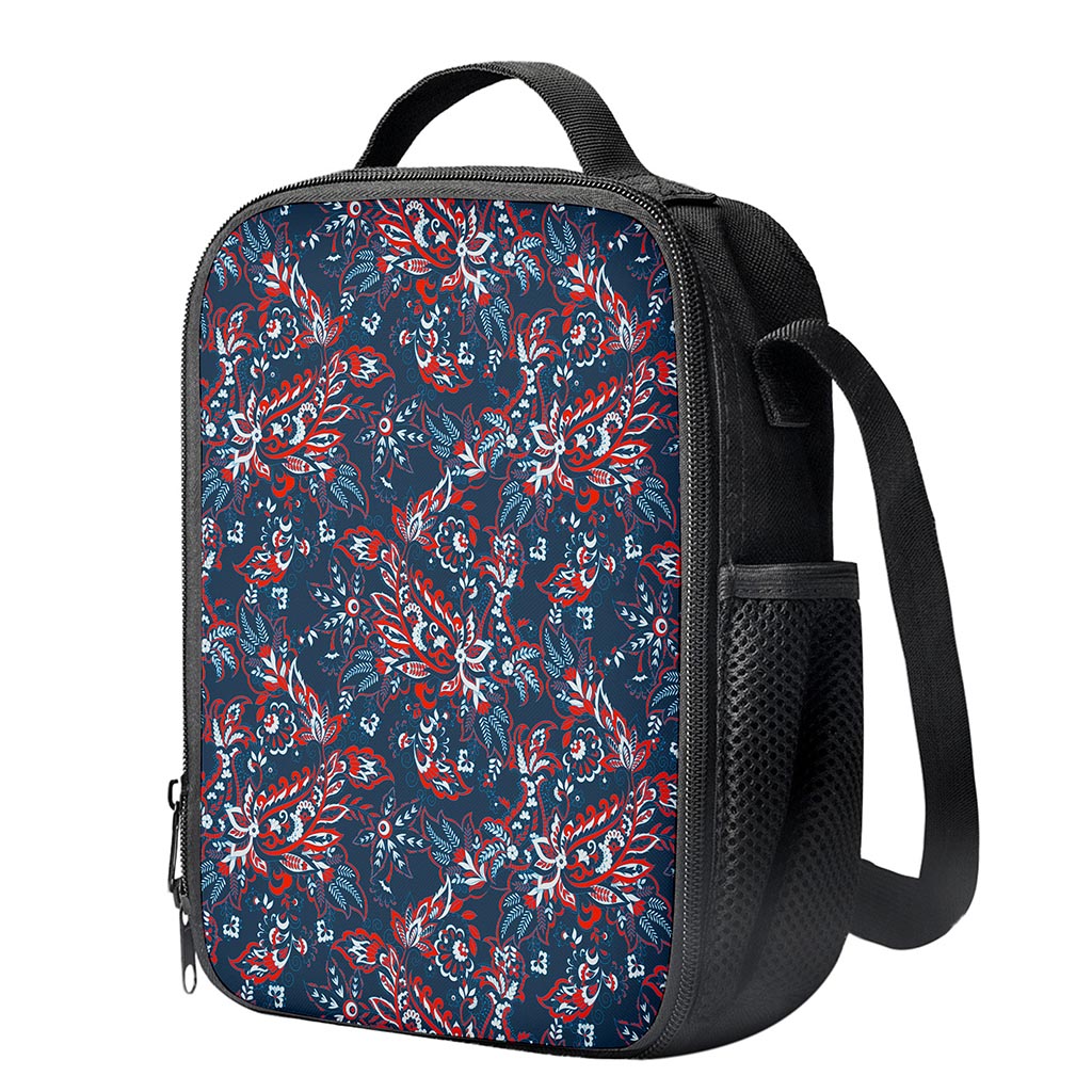 Paisley Floral Bohemian Pattern Print Crossbody Lunch Bag