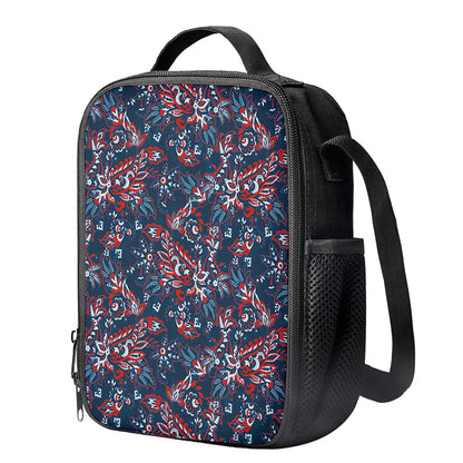Paisley Floral Bohemian Pattern Print Crossbody Lunch Bag