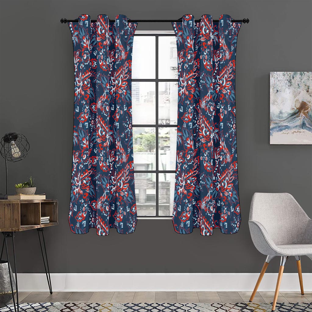 Paisley Floral Bohemian Pattern Print Curtain