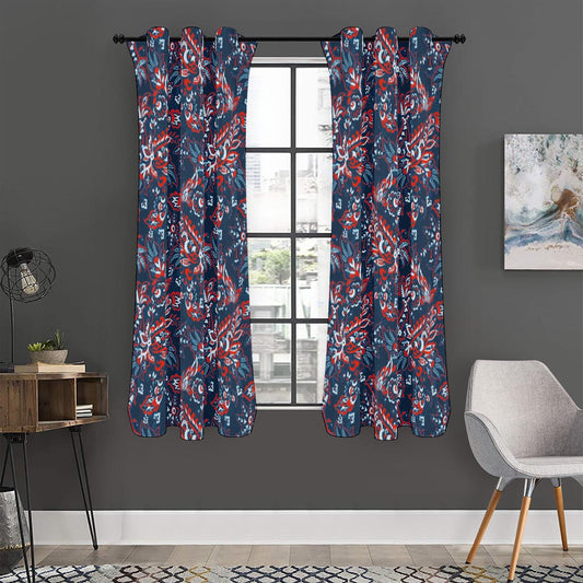 Paisley Floral Bohemian Pattern Print Curtain