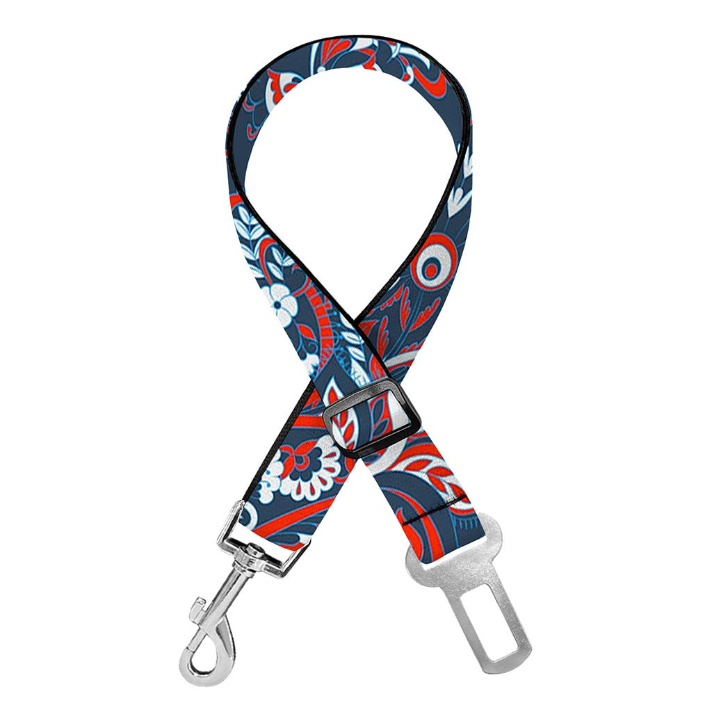 Paisley Floral Bohemian Pattern Print Dog Seat Belt