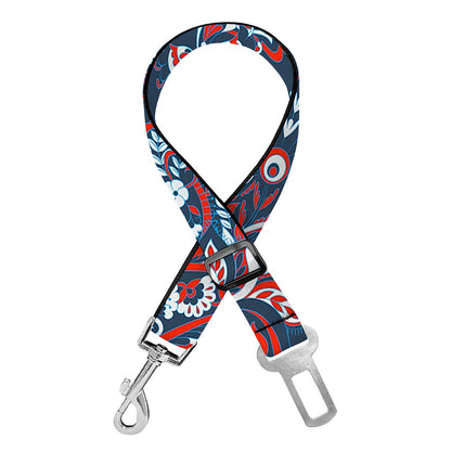 Paisley Floral Bohemian Pattern Print Dog Seat Belt