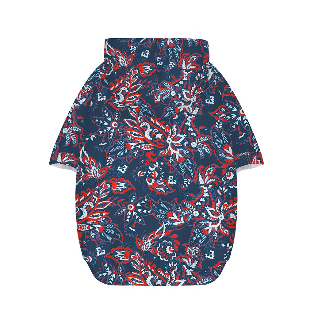 Paisley Floral Bohemian Pattern Print Dog Zip Up Hoodie