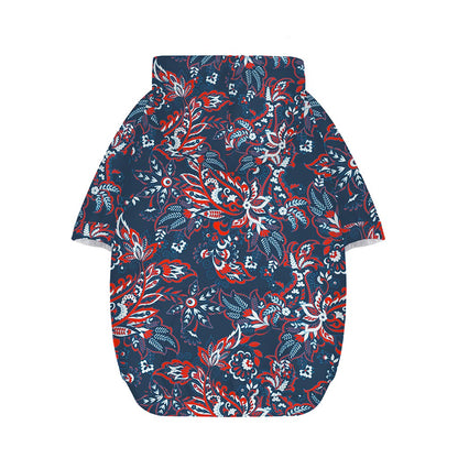 Paisley Floral Bohemian Pattern Print Dog Zip Up Hoodie