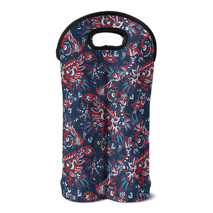 Paisley Floral Bohemian Pattern Print Double Neoprene Wine Tote