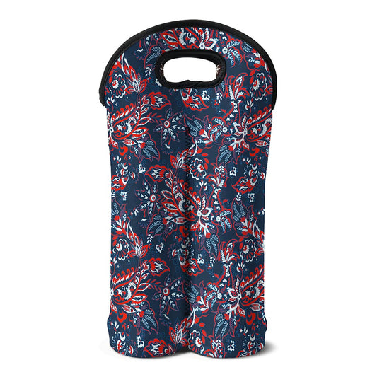 Paisley Floral Bohemian Pattern Print Double Neoprene Wine Tote