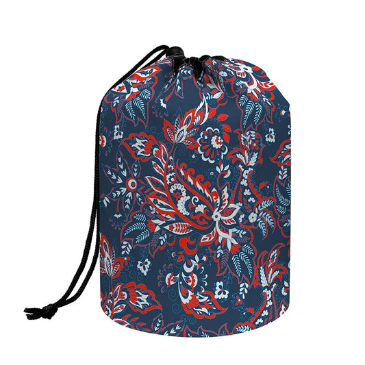 Paisley Floral Bohemian Pattern Print Drawstring Makeup Bag