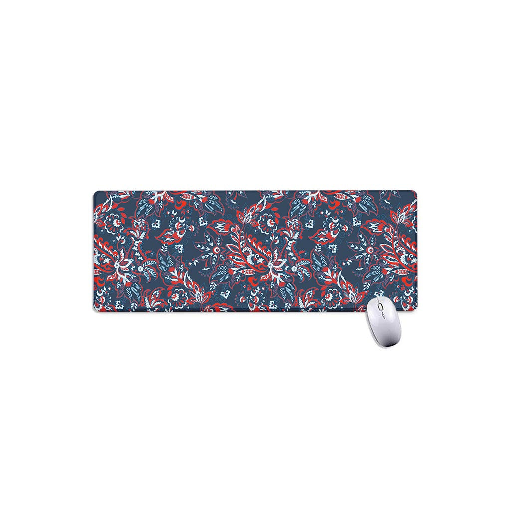Paisley Floral Bohemian Pattern Print Extended Mouse Pad