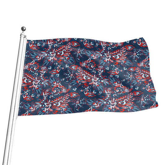 Paisley Floral Bohemian Pattern Print Flag